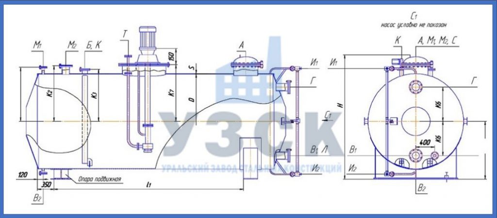 Чертеж емкости ГКК в Нефтекамске